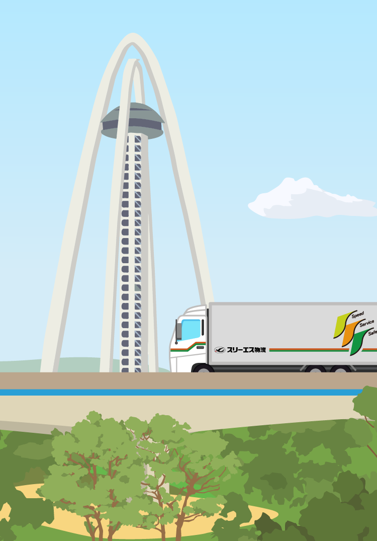 スリーエス物流の背景イラスト